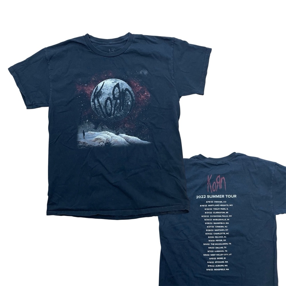 Korn Tour Band T-Shirt Nu-Metal Large Black Tee Rock Alt Grunge 2022